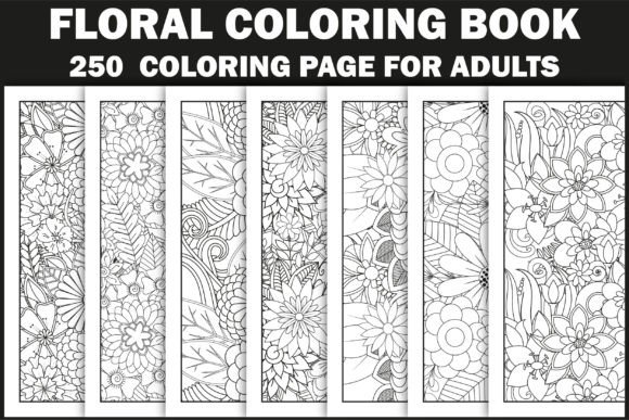 250 Flowers Adult Coloring Book for-Kdp