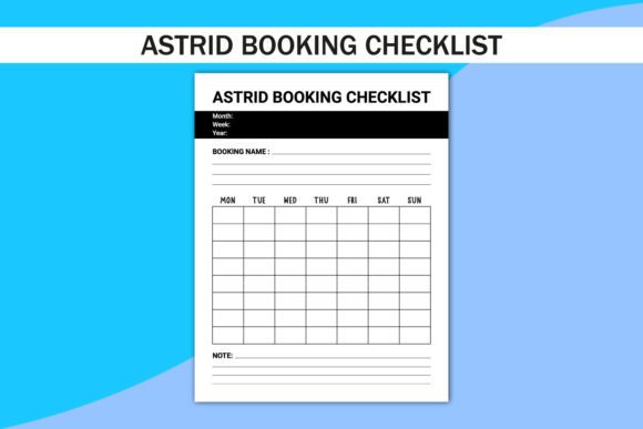 ASTRID BOOKING Checklist Graphics for Kdp Interiors