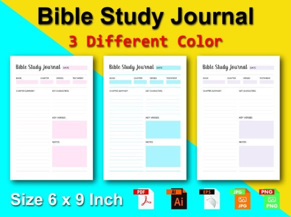 Bible Study Journal Graphics for KDP Interiors