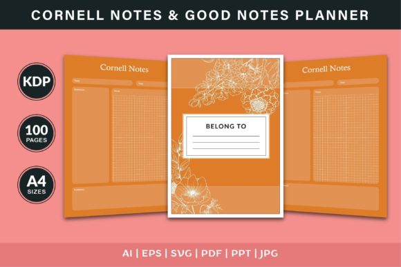 Cornell Notes Planner: Graphics for KDP Interiors