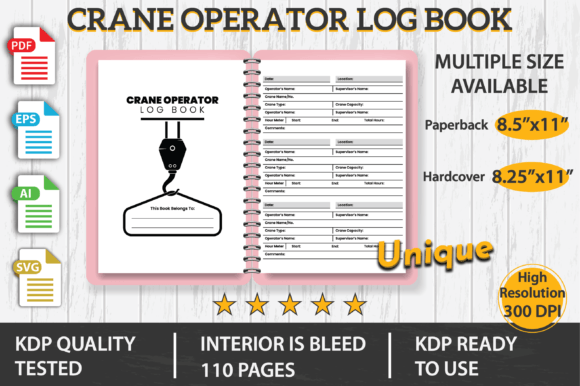 Crane Operator Log Book KDP Interior Graphics