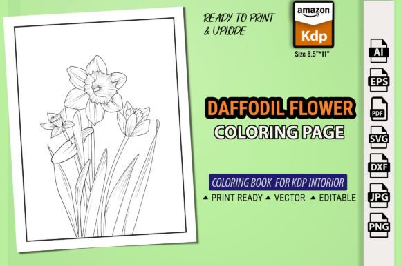 Daffodil Flower Coloring Book for Adults