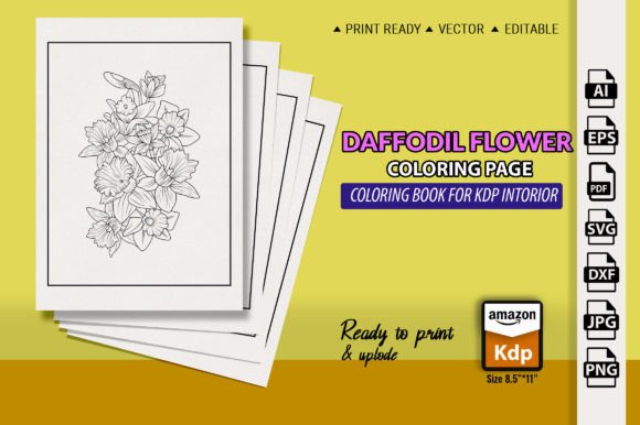 Daffodil Flower Coloring Pages Graphics