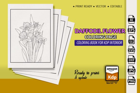 Daffodil Flower Graphics for Coloring Pages