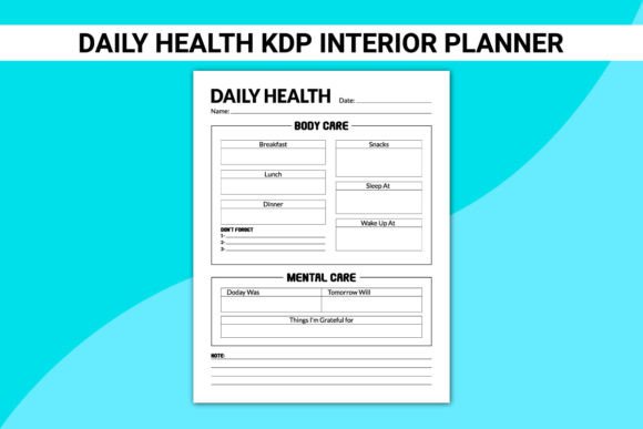 Daily Health KDP Interior Planner Graphics