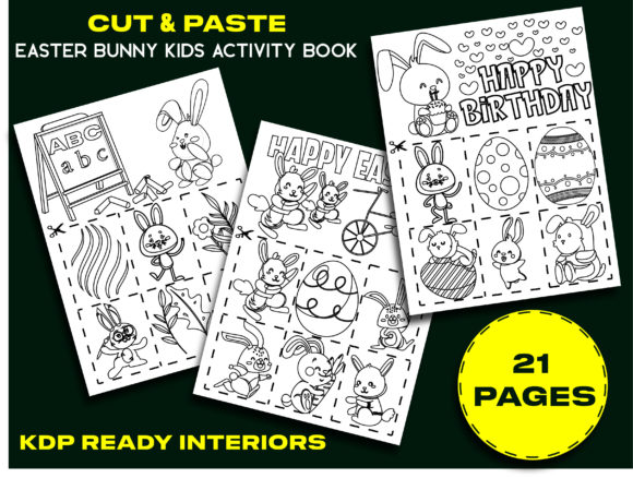 Easter Cut and Paste Kids Activity Book: Graphics for KDP Interiors