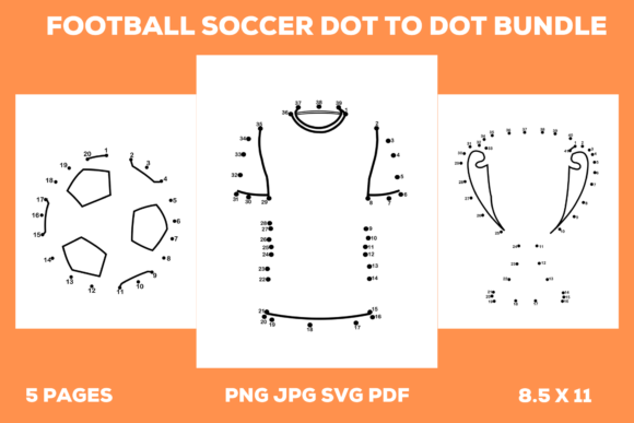 Football Soccer Dot to Dot Bundle