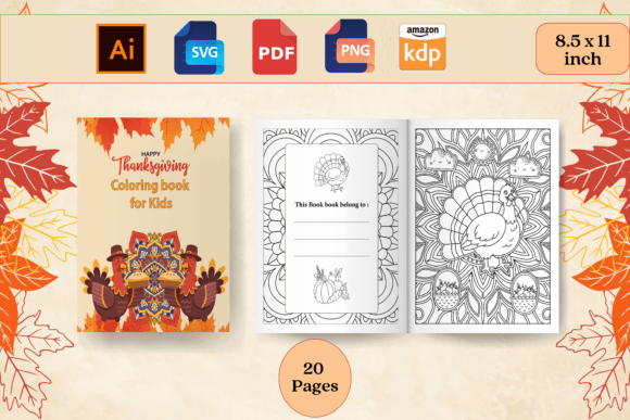 Full Happy Thanksgiving Coloring Book: Graphics for KDP Interiors