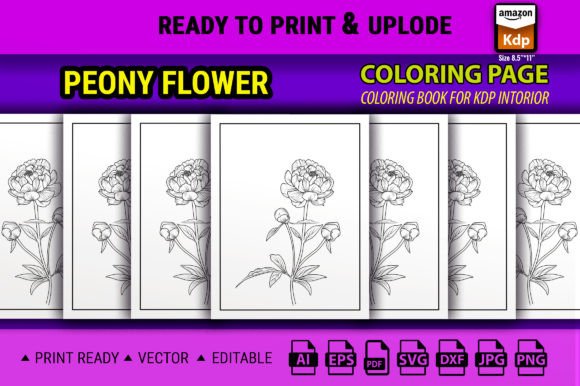 Hand Drawn Peony Flowers Graphics for Creative Projects