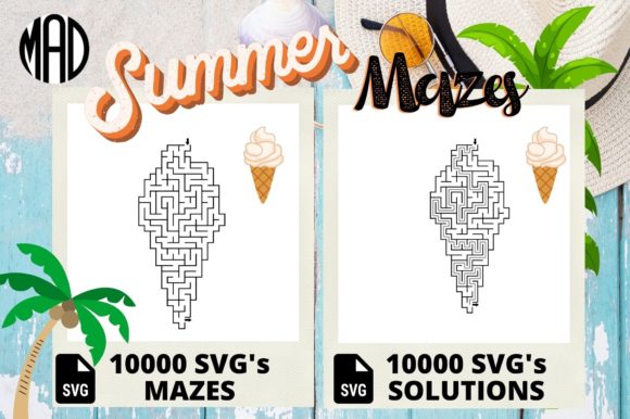 Ice Cream Shaped Mazes: Graphics for KDP Interiors