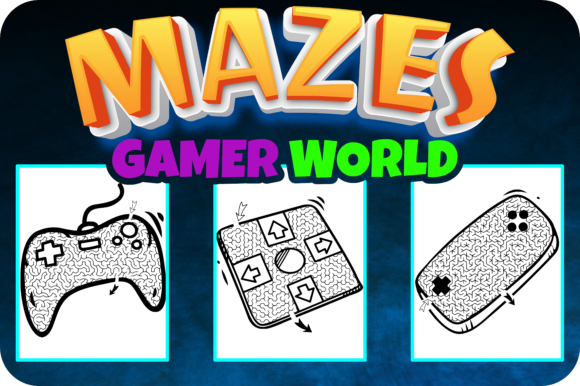 Maze Activities Book Gamer World Graphics for KDP Interiors