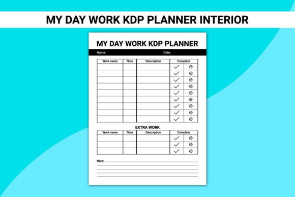 My Day Work KDP Planner Interior Graphics for Kdp Interiors