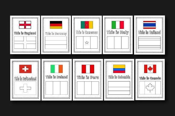 National Flag Coloring Page for Kids Graphics