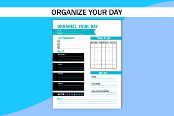 Organize Your Day Kdp Interior Planner Graphics