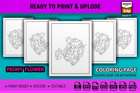 Peony Flower Graphics for Branding and Design