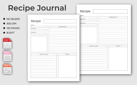 Recipe Journal or Planner Interior