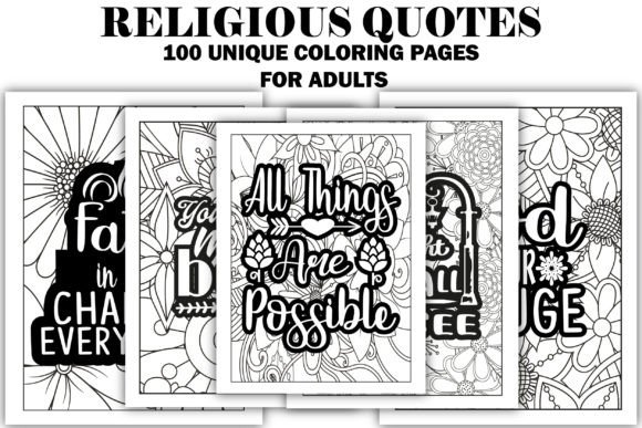 Religious Quotes Coloring Book Interior Graphics