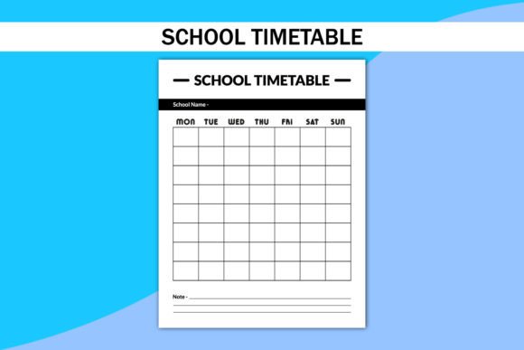 School TIMETABLE KDP Interior Planner Graphics