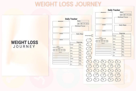 Weight Loss Journey Graphics for Kdp Interiors